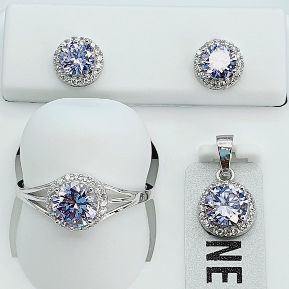 Jewelry - "925 Sterling Silver Cubic Zircon Birthstone Jewelry Set, UU1P7A7087